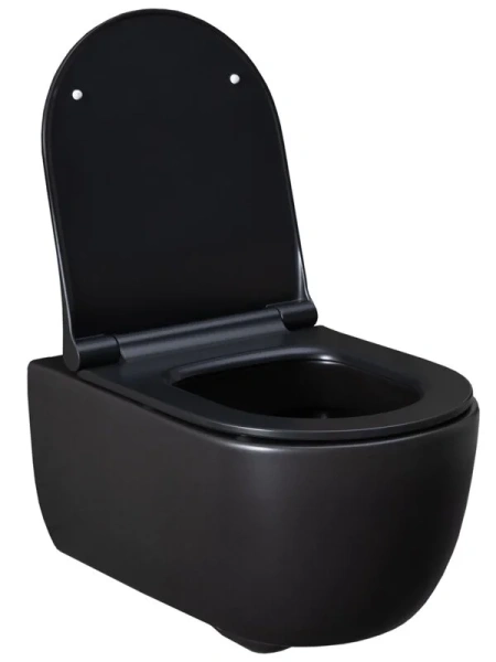 Унитаз подвесной Allen Brau Priority черный 4.31001.31 (детальная фотография), безободковые, сиденье с микролифтом