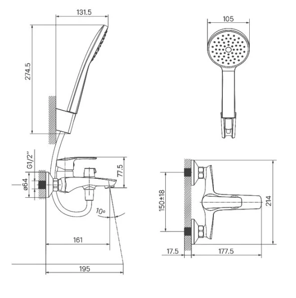 Смеситель для ванны IDDIS Ray сатин RAYBN02i02 (детальная фотография), для ванны