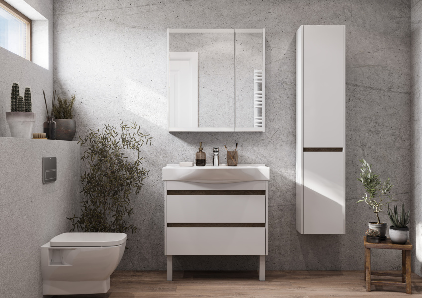 Шкаф-пенал подвесной Акватон Нортон 34 см левый 1A249403NT01L (детальная фотография), подвесные