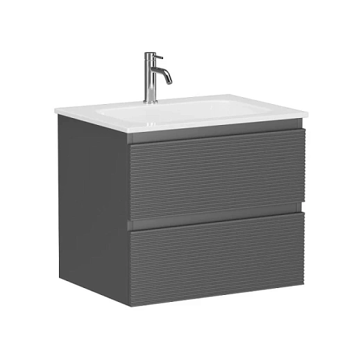 Тумба под раковину подвесная Sancos Folk 60 см grey soft - фото 5