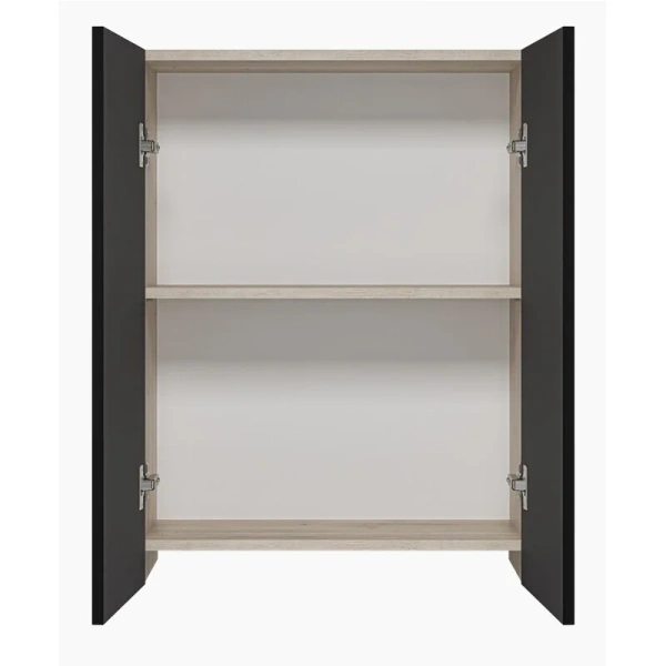 Шкаф подвесной Misty Поло 60 см антрацит/дуб Галифакс белый О-Пол08060-014По (детальная фотография), 60 см