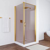 Душевой уголок профиль золотой стекло бронза Vegas-glass
