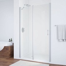 Душевая дверь профиль матовый хром стекло прозрачное Vegas-glass