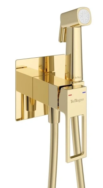 Гигиенический душ со смесителем BelBagno Luce золото LUC-HGN-ORO (детальная фотография), полный комплект со смесителем