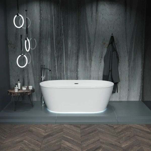 Ванна акриловая Aima Design Tondo 174 x 80 см отдельностоящая, с подсветкой, белый, 01тон17480с (детальная фотография), современныe, hi-tech