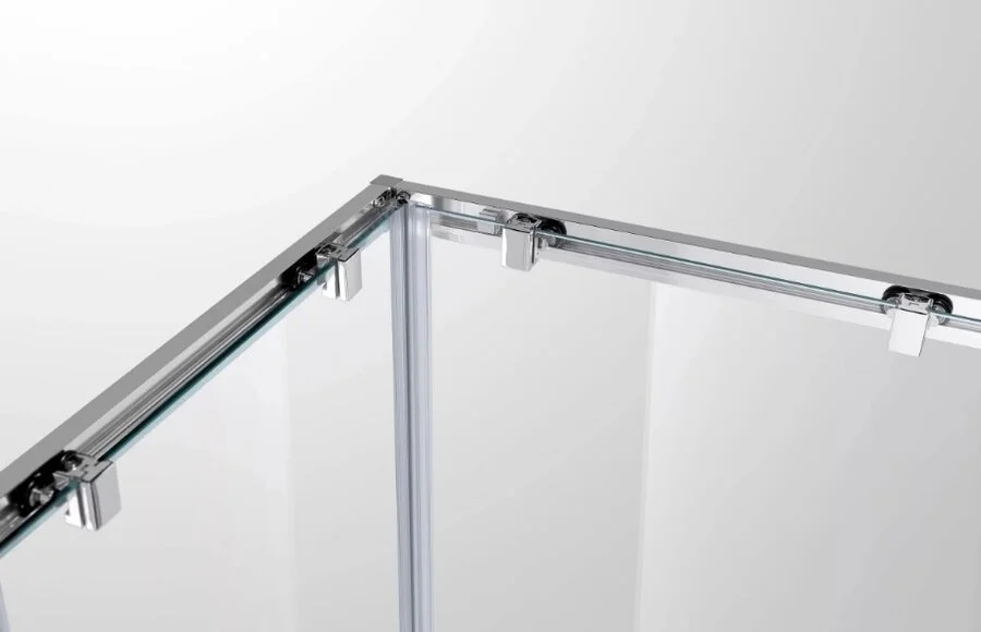 Душевой уголок Cezares Molveno 130х100 см стекло рифленое MOLVENO-AH-21-100+30-P-Cr (детальная фотография), современные, hi-tech