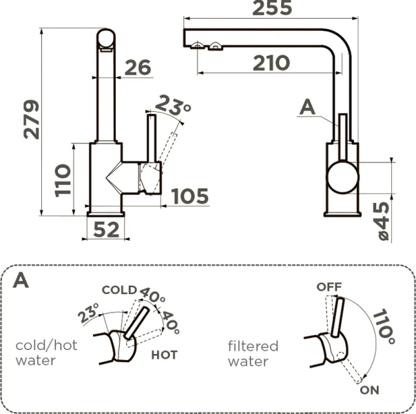 Смеситель для кухни Omoikiri Nakagawa 2 Plus-CA карамель 4994422 (детальная фотография), для кухни