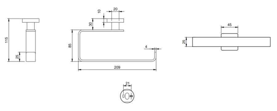 Полотенцедержатель Villeroy & Boch Elements-Striking золото сатинированное TVA15200500076 (детальная фотография), современные, hi-tech