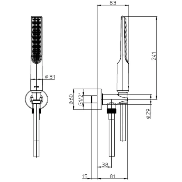 Душевой комплект Bossini Apice хром CE3004C.030 (детальная фотография), душевые комплекты, наборы