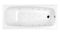 Ванна гидромассажная Whitecross Layla Relax, 180 х 80 см, увеличенная толщина акрила, усиленная армировка, белый/бронза, 0102.180080.100.RELAX.BR