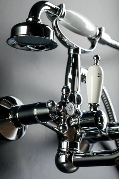 Смеситель для ванны Boheme Tradizionale Chromo хром 263 (детальная фотография), классические, ретро, с элементами керамики