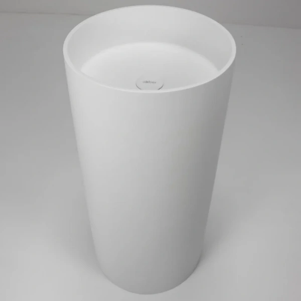 Раковина напольная Abber Stein 40 см белая матовая AS2516 (детальная фотография), из камня