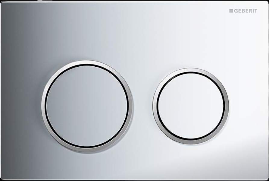 Клавиша смыва Geberit Omega 20 глянцевый хром/кольца матовый хром 115.085.KH.1 (детальная фотография)