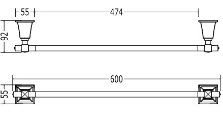 Полотенцедержатель для ванной, цвет хром, Devon&Devon Time Black TM308CRBL (детальная фотография), по запросу