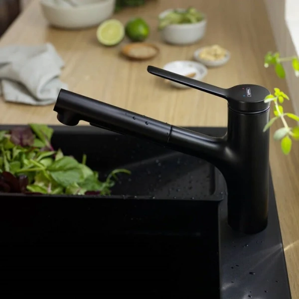 Смеситель для кухни Hansgrohe Zesis M33 черный матовый 74800670 (детальная фотография), современные, hi-tech