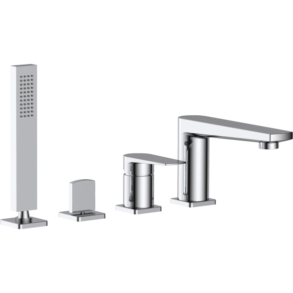 Смеситель на борт ванны BelBagno Carin с ручным душем CAR-VIM4-CRM (детальная фотография)