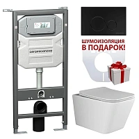Унитаз с инсталляцией Ceramica Nova Metric кнопка черная