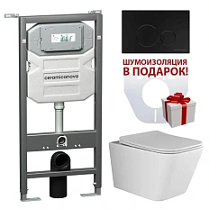 Унитаз с инсталляцией Ceramica Nova Metric кнопка черная