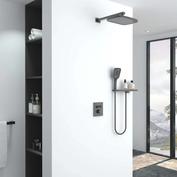 Душевой комплект Vincea вороненая сталь VSFW-321MT1RGM (детальная фотография), комплекты