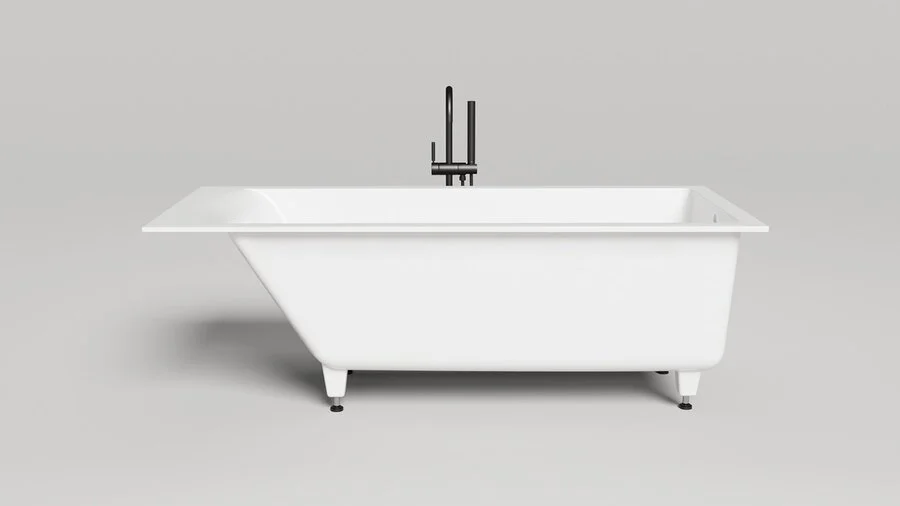 Ванна из искусственного камня Salini Cascata 170х70 см белая матовая 104413M (детальная фотография), современныe, hi-tech
