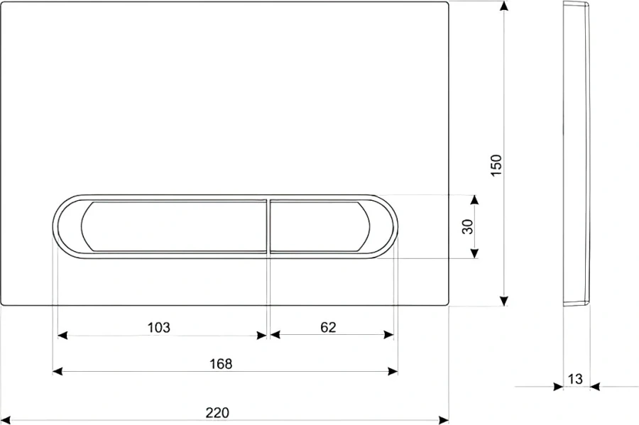 Клавиша смыва Cersanit Estetica белая 64109 (детальная фотография), пластиковые
