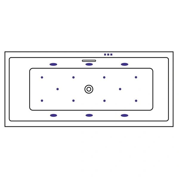 Ванна гидромассажная Excellent Heaven Slim Relax 160 x 75 см, белый/золото, WAEX.HEV16S.RELAX.GL (детальная фотография), современныe, hi-tech