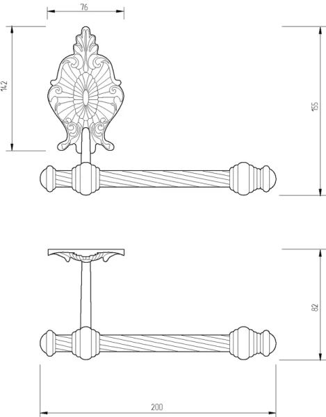 Бумагодержатель Migliore Elisabetta золото 17059 (детальная фотография), классические, ретро, декорированные