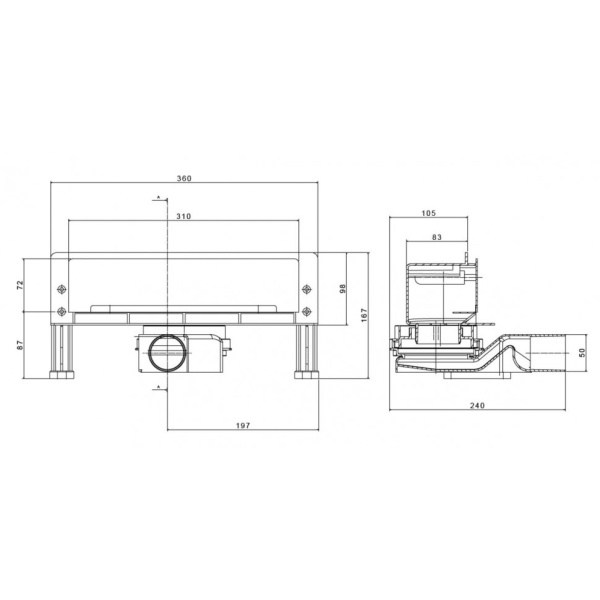 Схема (детальная фотография), душевой трап