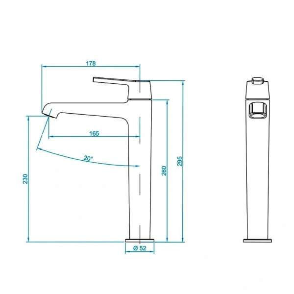 Смеситель для раковины RGW Shower Panels SP-311G высокий, золото 511405311-06 (детальная фотография), для раковины