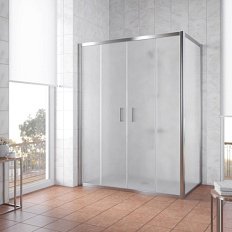 Душевой уголок профиль глянцевый хром стекло сатин Vegas-glass