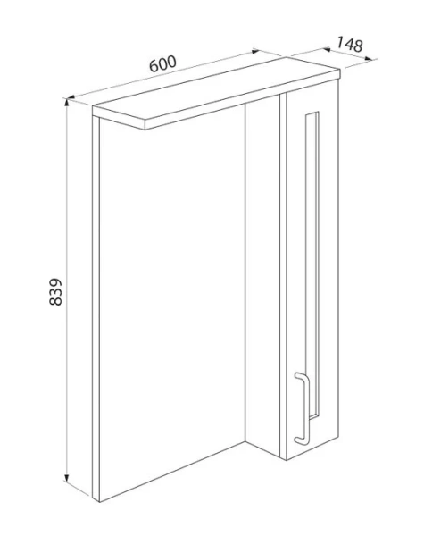 Зеркальный шкаф с подсветкой IDDIS Sena 60 см белый SEN6000i99 (детальная фотография), по запросу