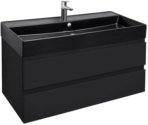 Тумба под раковину подвесная Jacob Delafon Madeleine 100 см черная матовая - фото 3