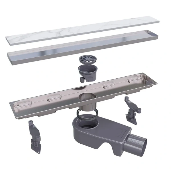 Душевой лоток RGW SDR 40 см с двухсторонней решеткой хром 47212240-01 (детальная фотография), душевой лоток