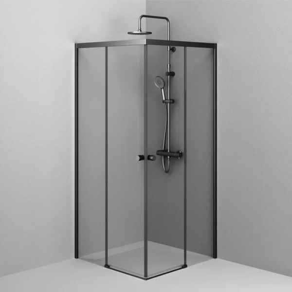 Душевой уголок Am.Pm X-Joy 90x90 см профиль черный W94G-403-9090-BТ1К (детальная фотография), прозрачные