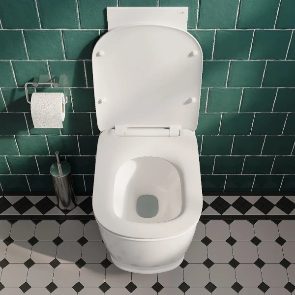 Унитаз подвесной IDDIS Oxford белый OXFRDSEi25 (детальная фотография), без бачка, со скрытым бачком