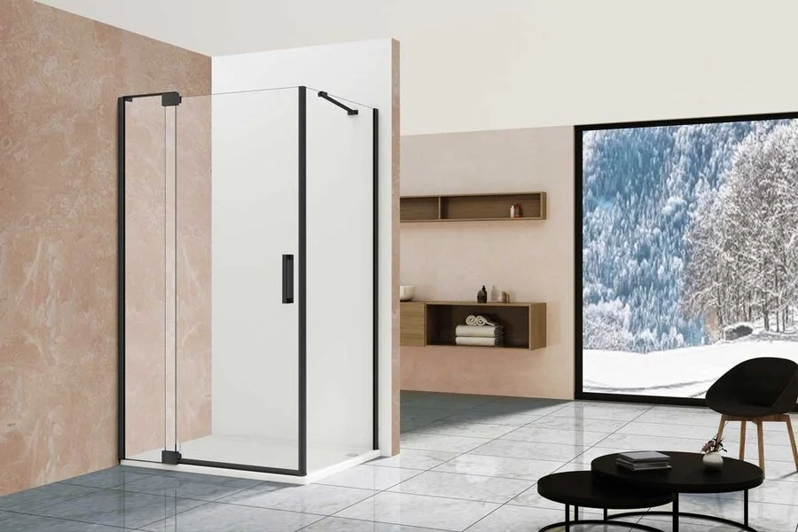 Душевой уголок Vincea Extra 90х100 см профиль черный VSR-1E809010CLB (детальная фотография), современные, hi-tech