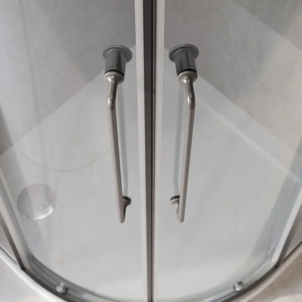 Душевой уголок Cezares Relax 100x100 см профиль оружейная сталь стекло прозрачное RELAX-304-R-2-100-C-GM (детальная фотография), современные, hi-tech