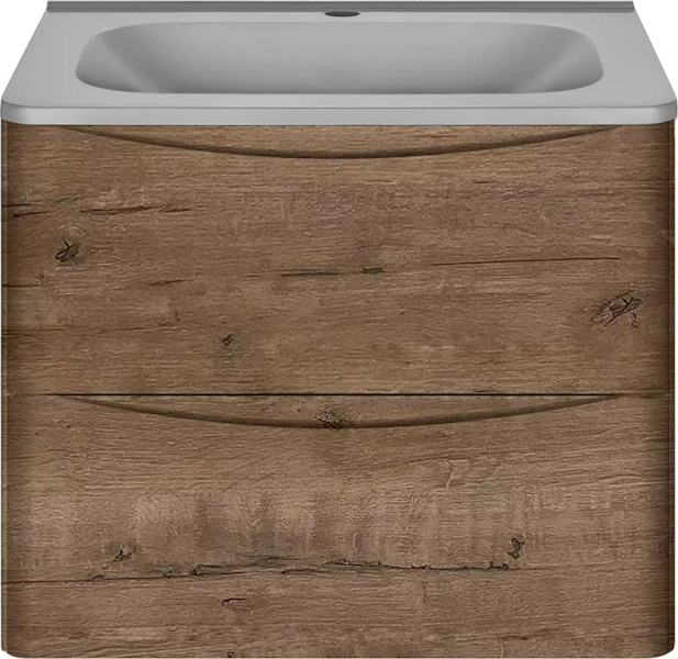 Тумба под раковину подвесная Vincea Paola 58,9 см V.Oak VMC-2P600VO (детальная фотография), комплект (набор)