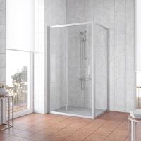 Душевой уголок профиль матовый хром стекло прозрачное Vegas-glass