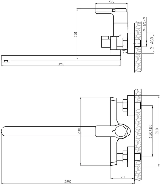 Смеситель для ванны Rossinka термостатический RS50-32 (детальная фотография), для ванны