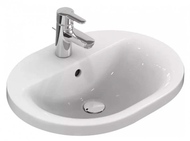 Раковина Ideal Standard Connect 55 см с 1-м отверстием под смеситель E503901 (детальная фотография)