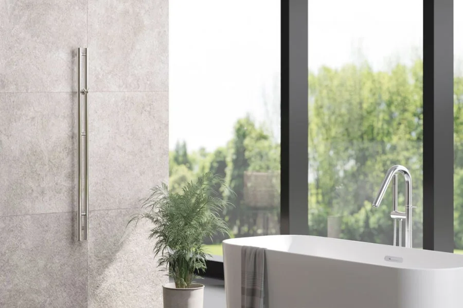 Полотенцесушитель электрический Сунержа Нюанс 3.0 8.5х120 см матовый черный 31-5843-1253 (детальная фотография), электрические с наружной вилкой, электрические скрытого подключения