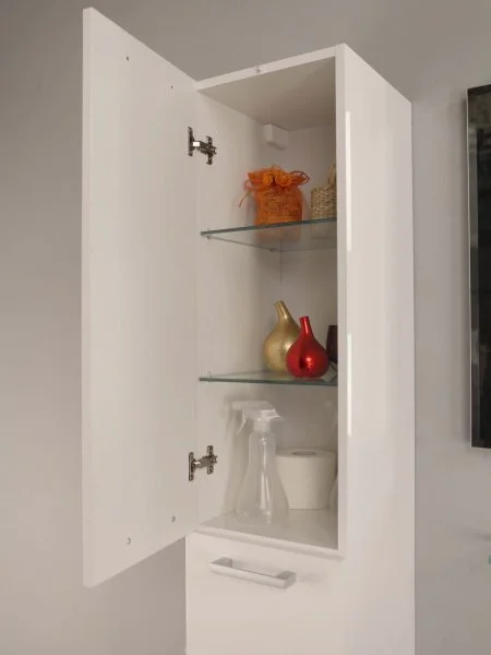 Тумба под раковину подвесная Акватон Мадрид М 120 см белая глянцевая 1A168701MA010 (детальная фотография), моноблок