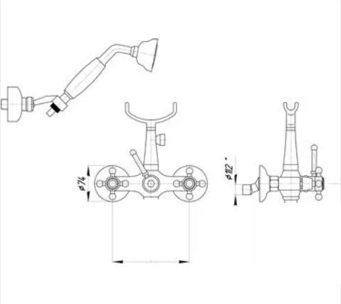 Смеситель для ванны Migliore Prestige 2689 с поворотным изливом (детальная фотография), для ванны
