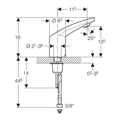 Схема (детальная фотография), для раковины