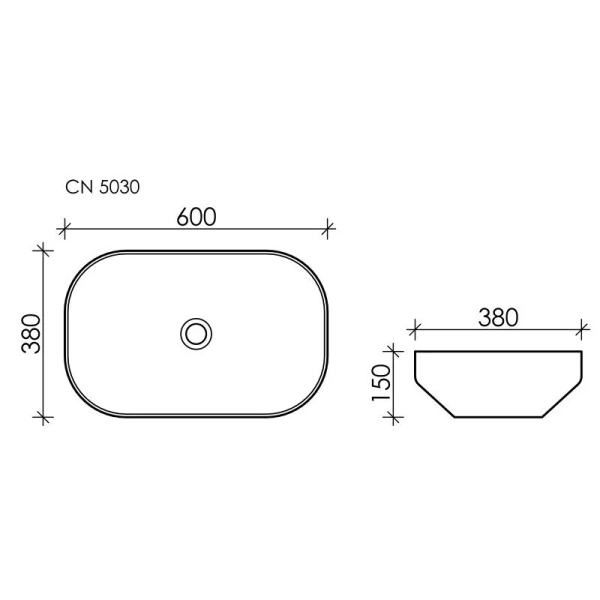 Раковина Ceramica Nova Element 60 см белая CN5030 (детальная фотография), современные, hi-tech