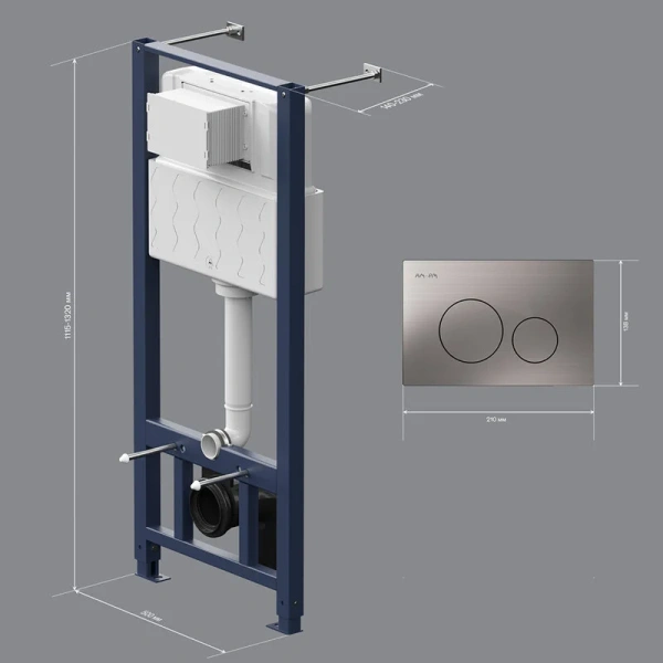 Инсталляция для унитаза Am.Pm Pro с клавишей никель матовый I012704.9031 (детальная фотография), в наличии