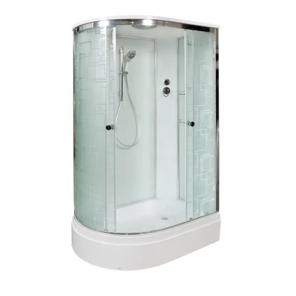 Душевая кабина Deto EM 120x80 см правая EM2712R (детальная фотография), стеклянные, матовые, узорчатые