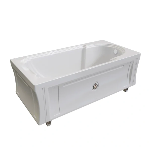 Акриловая ванна Fra Grande Анабель 4-01-2-0-1-420, 170 x 85 см, рама-подставка на декоративных ножках, комплект панелей, подголовник, хром (детальная фотография), приставные, встраиваемые