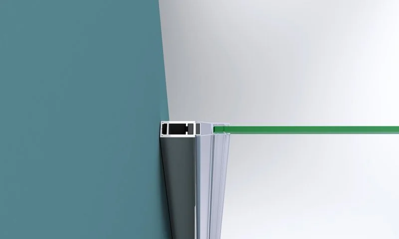 Душевая дверь в нишу BelBagno Kraft 120 см прозрачное стекло левая KRAFT-B-12-60/60-C-Cr-L (детальная фотография), недорогие, в нишу, стеклянные